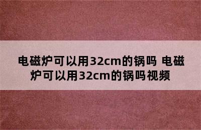 电磁炉可以用32cm的锅吗 电磁炉可以用32cm的锅吗视频